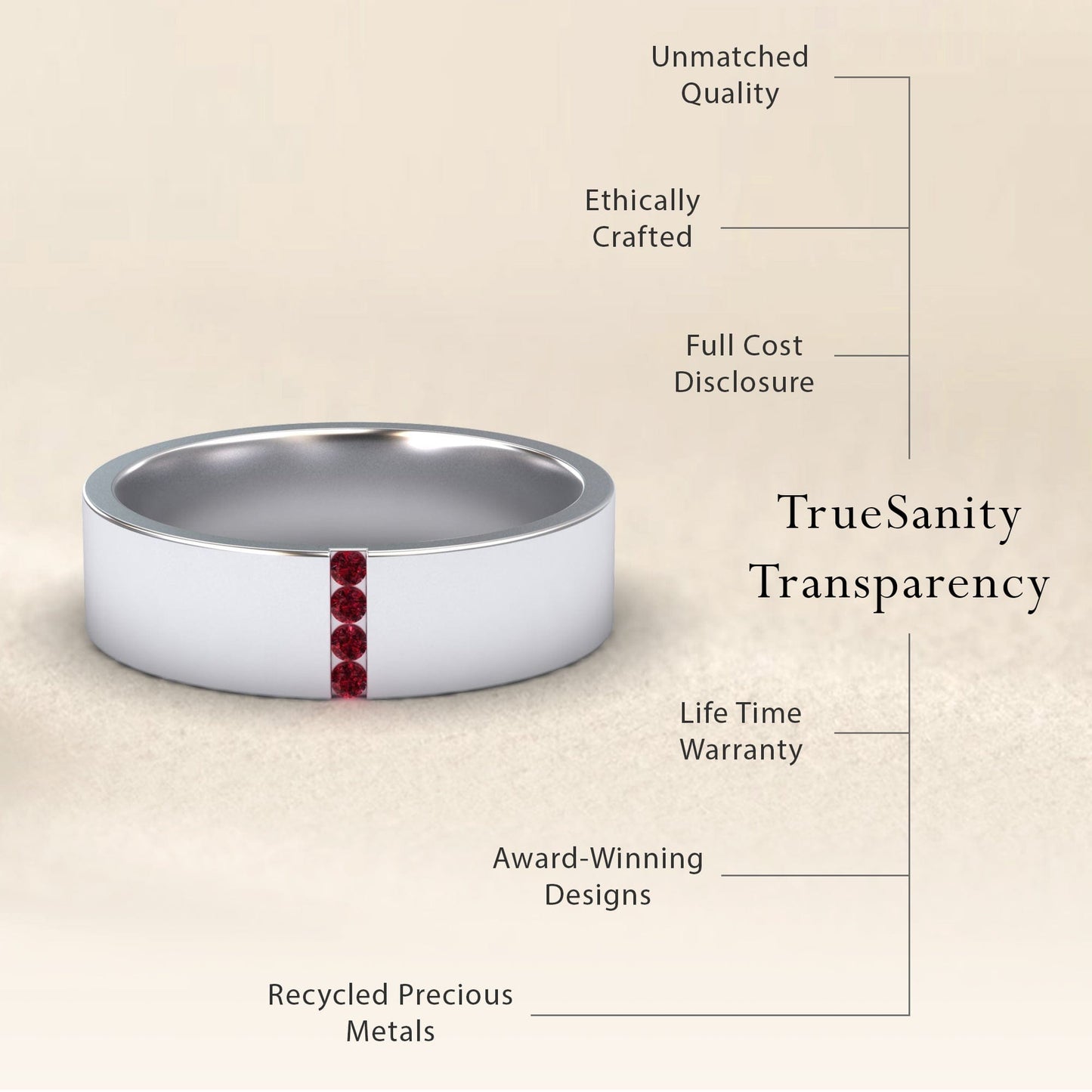 Men's 5.5mm Ruby Wedding Ring - Chase