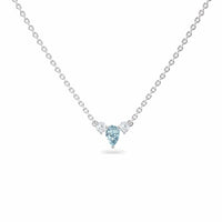 Aquamarine & Diamond Three-Stone Necklace - Jina