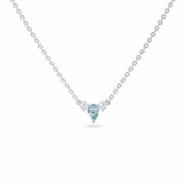 Aquamarine & Diamond Three-Stone Necklace - Jina